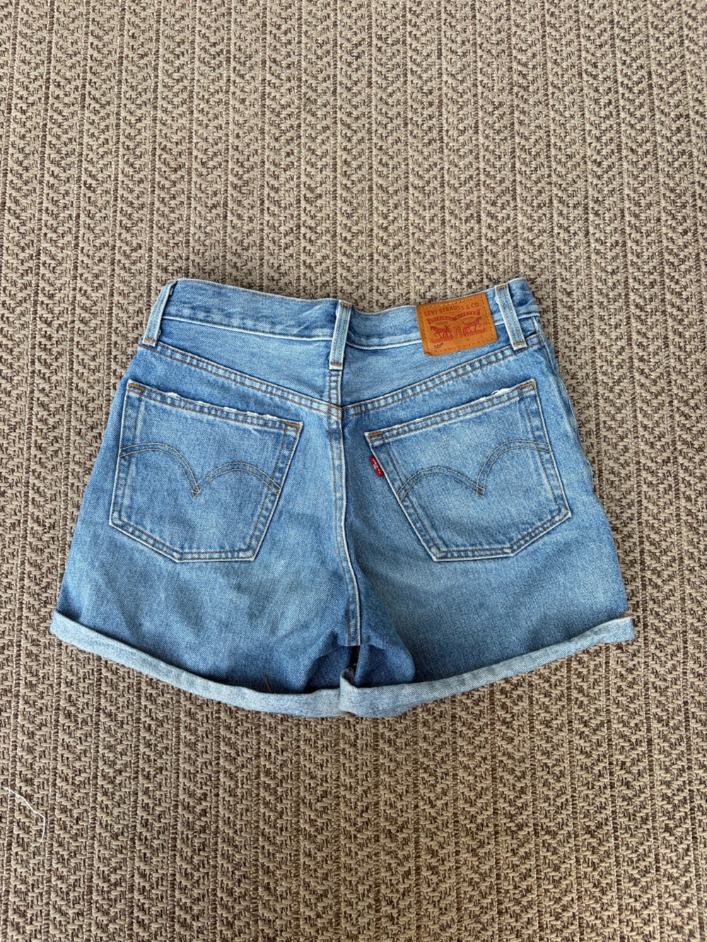 Levi’s 501® Button Fly High-Rise Rolled Denim Shorts